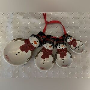 St. Nicholas Square Yuletide Snowman 4-pc. Ceramic Measuring Spoon Set
